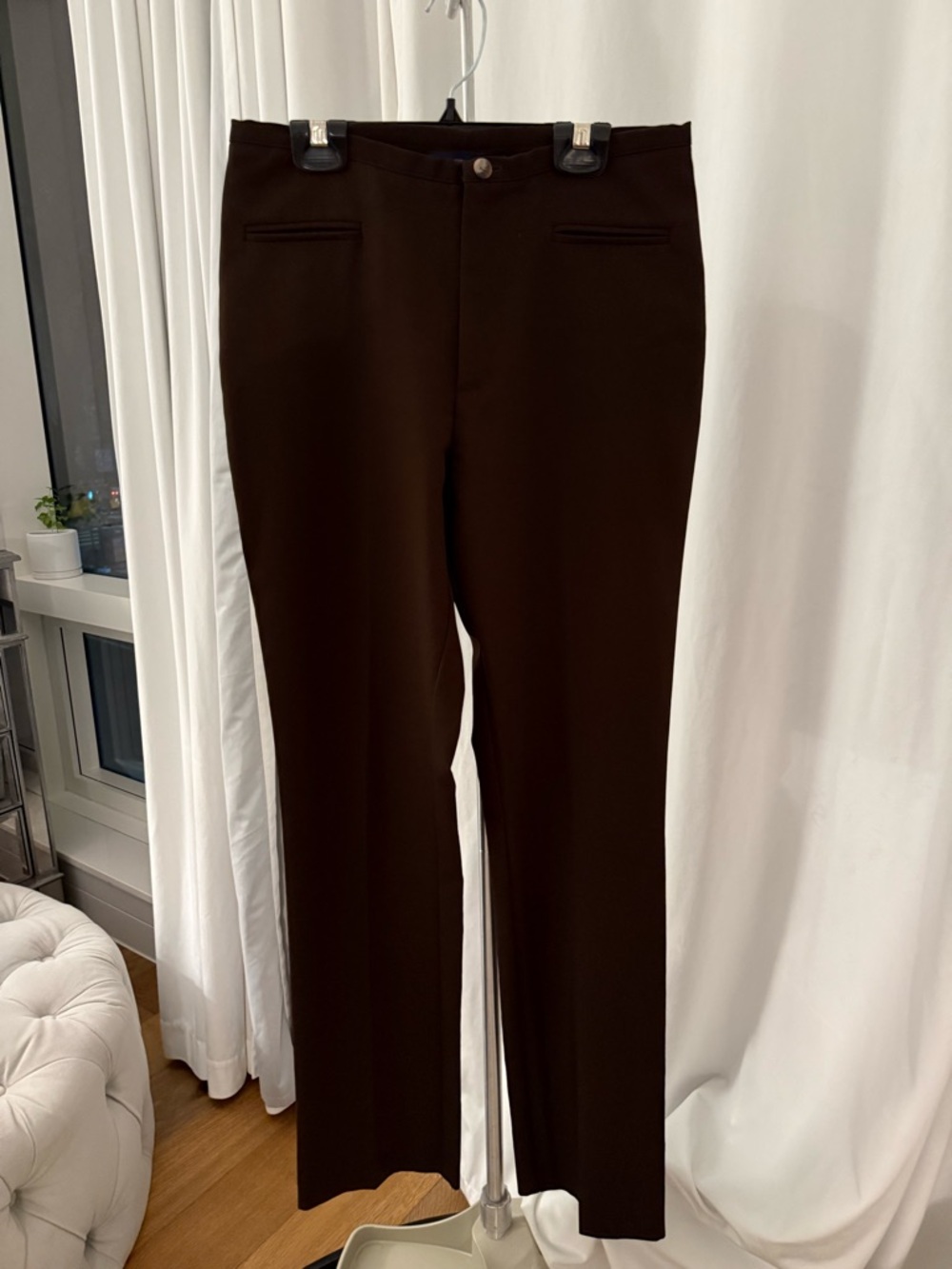 French Connection Straight Leg Pants in Dark Brown